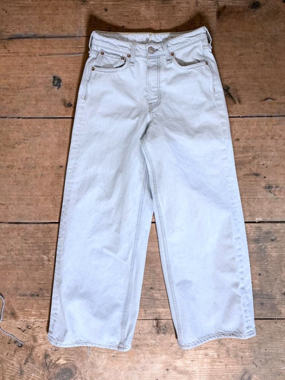 Rag & Bone Maya High Rise Ankle Wide Leg Jeans Ditch Plains Light Wash Size 26